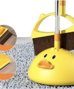 مكنسة على شكل بطة و dustpan للمنزل والمطبخ مع مقبض طويل