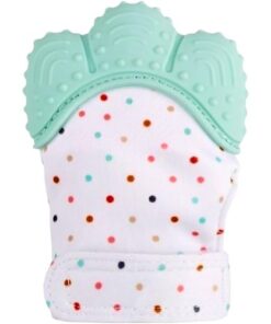 غذاء الأطفال درجة السيليكون تسنين قفاز (Lightgreen)