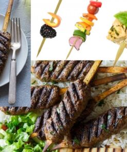 مجموعة من 30 اسياخ خشبية مسطحة من الخيزران صديقة للبيئة مثالية لشيش الكباب والشواء والفواكه ونافورة الشوكولاتة والكوكتيل، 30 قطعة