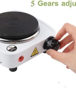 ٍسخان كهربائي بهيكل معدني كامل مع سطح غير لاصق، تحكم قابل للتعديل في درجة الحرارة، لوح تسخين محمول بشعلة واحدة للسفر والطهي في حالات الطوارئ، حماية من الحرارة الزائدة