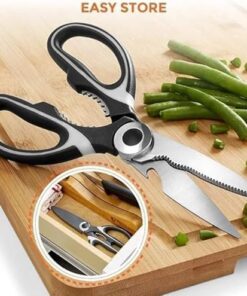 مقص مطبخ شديد التحمل من الستانلس ستيل، مقص متعدد الاغراض لتقطيع اللحوم والدجاج والديك الرومي والخضروات وعظام السمك والمكسرات والزهور، مستلزمات الطبخ والشواء المنزلية