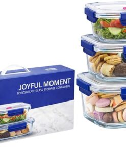 3 قطع من طقم  من زجاج البوروسيليكات  مع أغطية محكمة الإغلاق، مثالي لتحضير الوجبات وتخزين الطعام في المطبخ. آمن للاستخدام في الميكروويف والفرن وغسالة الأطباق، ويوفّر حلاً عمليًا وصحيًا لحفظ الطعام مع الحفاظ على النكهة والجودة يوجد اشكال (مربع -دائري)