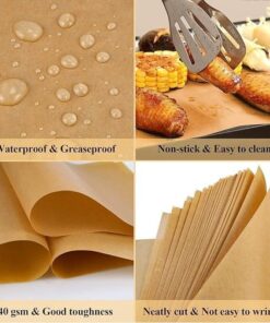 50 قطعة من ورق زبدة   بحجم 38*28 سم، مناسب للخبز والتحميص وصواني البسكويت والطبخ