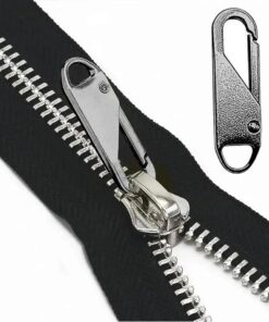 قفل سوستة معدني بديلاً فعالاً للملابس وحقائب الظهر يشمل 5 سحابات معدنية ، يوفر حلاً قوياً ودائماً لاستبدال السوستة المكسورة أو التالفة (فضي)