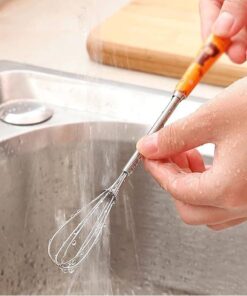 مضرب بيض صغير، خفاقة يدوية صغيرة للقهوة، صانع رغوة الحليب، مضرب بالون صغير للخبز، اداة بيض معدنية للمزج والمزج والتزيين، ادوات مطبخ متينة اسود