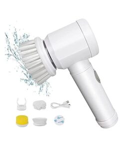 فرشاة تنظيف كهربائية دوارة - USB - مع 3 رؤوس فرشاة للتنظيف المتعدد