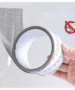 شريط لاصق شبكي لاصلاح سلك الشباك والباب 2 متر، مصنوع من البولي يوريثين ، مقاوم للماء وذاتي اللصق