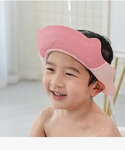 غطاء رأس للاستحمام للأطفال غطاء استحمام قابل للتعديل غطاء واقي ناعم قابل للتعديل للأطفال الصغار غطاء شامبو مقاوم للماء غطاء استحمام واقي لعيون الطفل غطاء واقي للأذن، لون (وردي)
