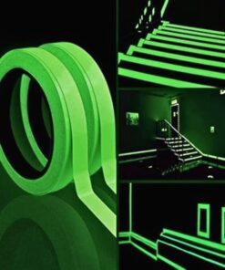 ملصق تحذيري مضيء يتوهج في الظلام مقاوم للماء لإضاءة السلالم، مستلزمات ديكور المسرح (لون أخضر فاتح)، مقاس 5 متر × 2 سم، لفة واحدة