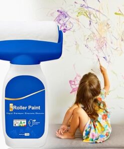 بكرة طلاء لاصلاح الجدران 500 غرام، فرشاة اعادة طلاء الجدران 2 في 1، اداة اصلاح سهلة للجدران للسيراميك والبلاط والفخار والبورسلين والاسقف، تعمل على اصلاح الكتابة على الجدران والخدوش وآثار الاقدام