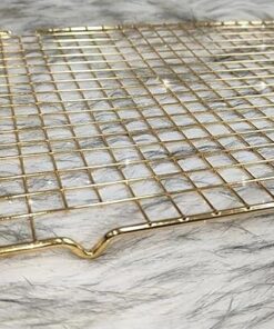 رف تبريد ذهبي شبكة  للبتيفور والكحك والبسكويت - أضف لمسة من الفخامة إلى مطبخك مقاس40×25×1.5سم