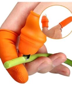 سكين الإبهام السيليكون لحصاد النبات سكين إصبع سكين التقاط للحدائق أدوات البستنة الخضار مساعدة جيدة في المطبخ (6 قطع:1 × غطاء إبهام مع قطّاعة+ 5 × غطاء أصابع)