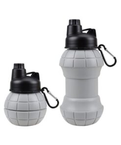 زمزمية مياه من السيليكون الابداعي للياقة البدنية والرياضة في الهواء الطلق ، زجاجة مياه قابلة للطي من السيليكون ، كوب مياه محمول تلسكوبي,550مل
