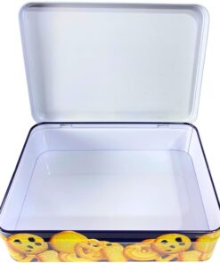 صندوق معدني من القصدير، حاوية تخزين مستطيلة الشكل، بسكويت الزبدة المتنوعة، صندوق هدايا فاخر، علبة تخزين مزخرفة متعددة الاستخدامات، علبة قصدير قابلة لإعادة الاستخدام ، مقاس 20 × 14 × 6 سم (بيج