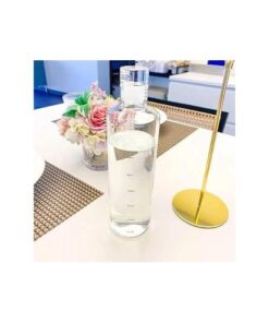 زجاجة ماء 500 مل مع علامة الوقت، زجاجة شرب رياضية قابلة لإعادة الاستخدام من البلاستيك بتصميم مقاوم للتسرب ومضاد للضباب، زجاجة ماء محمولة للرياضة والمكتب والمدرسة والسفر خالية من BPA، زجاجة شرب، شفاف