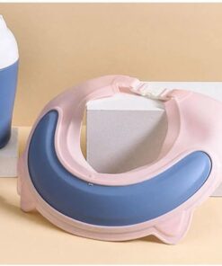 غطاء شامبو حماية الأذن لاطفال قناع شامبو الطفل قبعة استحمام الطفل للحمام شامبو قبعة الدش قبعة شامبو درع الأطفال(وردي في أزرق)