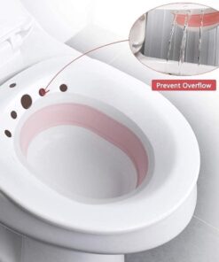 مقعد مرحاض من سيتز، مقعد بخار قابل للطي للعناية بعد الولادة وتخفيف البواسير وعلاج العجان، حوض نقع صحي محمول للحمام والتعافي المريح (بينك)