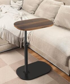 طاولة جانبية قابلة للتعديل على شكل حرف C مع 300 درجة افقي دوار اثاث صغير الحجم ينزلق تحت الكنبة والسرير بتصميم عصري موفر للمساحة لغرفة المعيشة وغرفة النوم