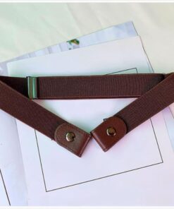 حزام مرن قابل للتعديل بتصميم بدون إبزيم للجينز والفساتين، حزام للرجال والنساء بدون مشبك، قطعة واحدة، قد يختلف اللون والشكل