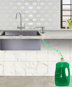 موزع صابون مدمج من الفولاذ المقاوم للصدأ لصابون الأطباق ولحوض المطبخ وسطح الطاولة قابل لإعادة الملء مع دوران 360 درجة، طقم أنبوب تمديد لسهولة إعادة الملء