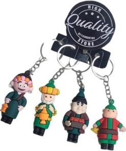 مجموعة ميداليات رمضان مطاطية مرنة فريدة من نوعها بطابع إسلامي بتصميم 4 شخصيات مثالية للاحتفالات وهدايا الحفلات والاحتفالات، 4 قطع